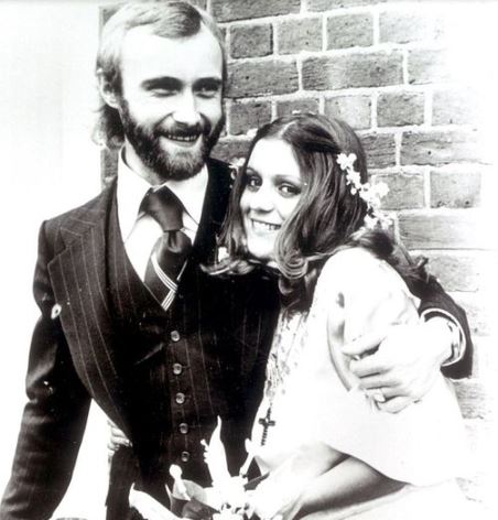 Andrea Bertorelli and Phil Collins on their wedding day